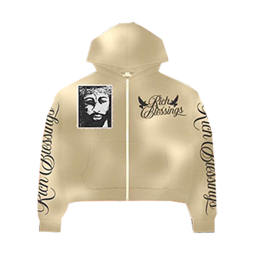 RICH BLESSING BEIGE ZIP UP