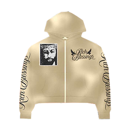 RICH BLESSING BEIGE ZIP UP