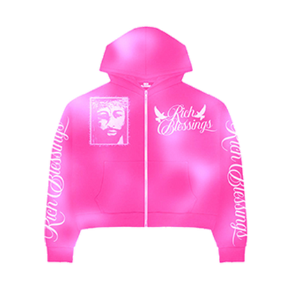 RICH BLESSINGS PINK ZIP UP