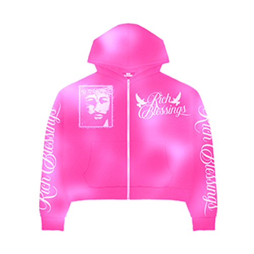 RICH BLESSINGS PINK ZIP UP